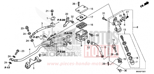 REAR BRAKE MASTER CYLINDER (NC750XA/XD) NC750XDG de 2016
